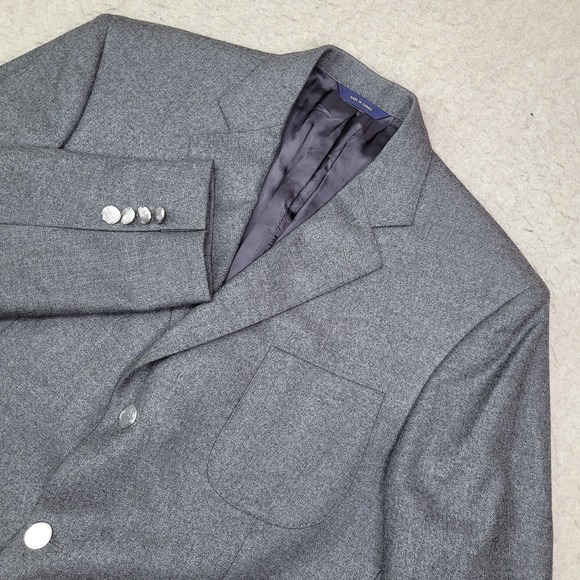 Brooks Brothers Other - Brooks Brothers Regent Loro Piana Blazer Men 42 R Gray Wool 3 Button Cupro Lined